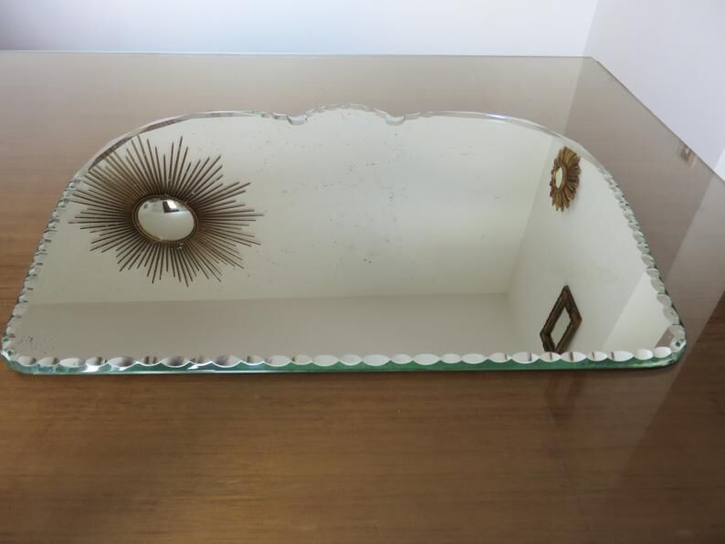 Bevelled mirror free form art deco years 40/50 - 48x35cm