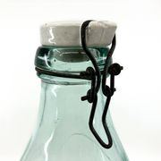 Grande bouteille "Mercur" en verre et bouchon en céramique • 2L • 1930