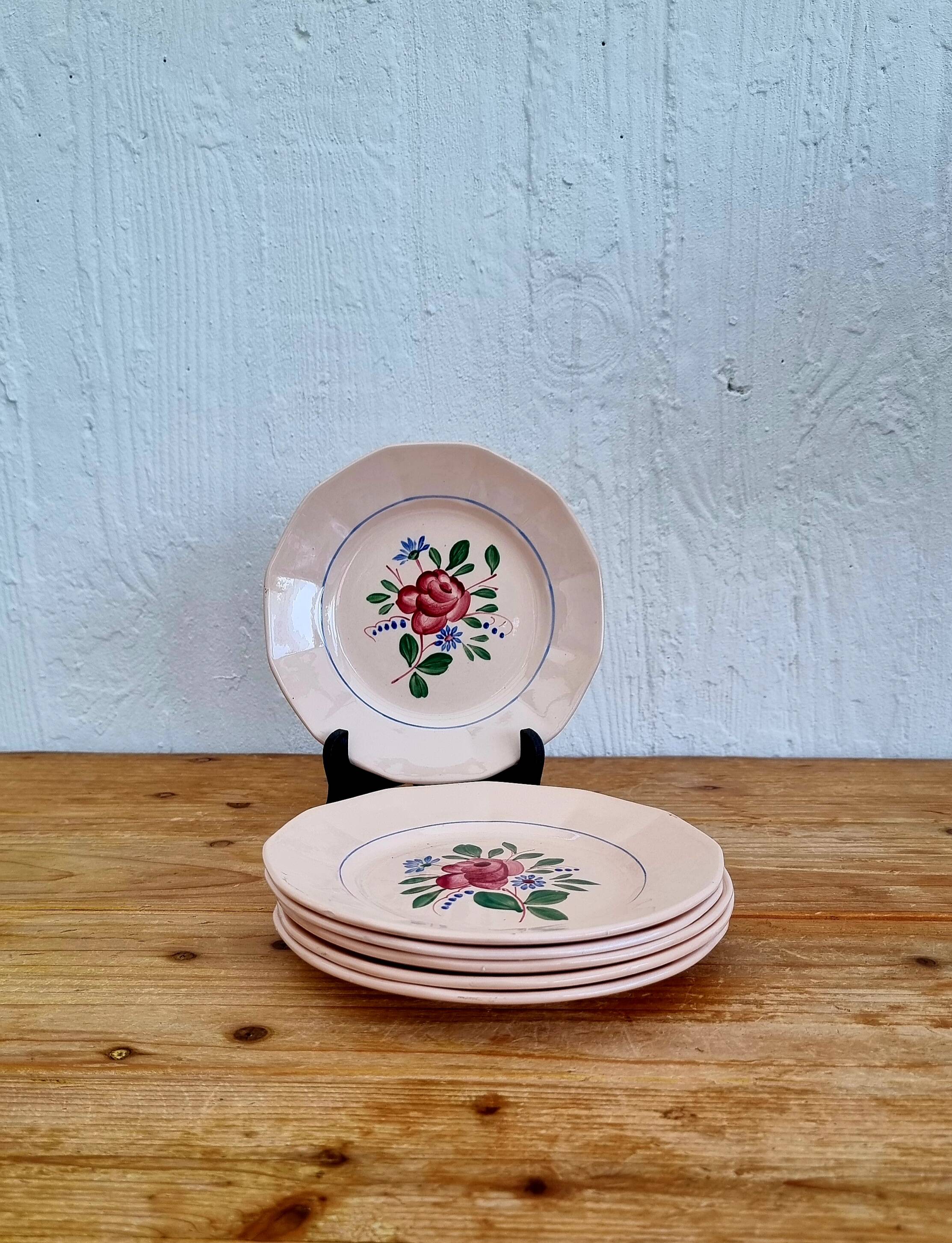 Set of 6 dessert plates Digoin Sarreguemines