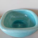 Turquoise cracked ceramic empty pocket signed Keramos, Sèvres circa 1950