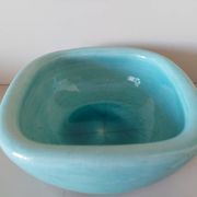 Turquoise cracked ceramic empty pocket signed Keramos, Sèvres circa 1950