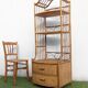 Vintage 1960s Rattan Bamboo Bookcase Shelf Buffet