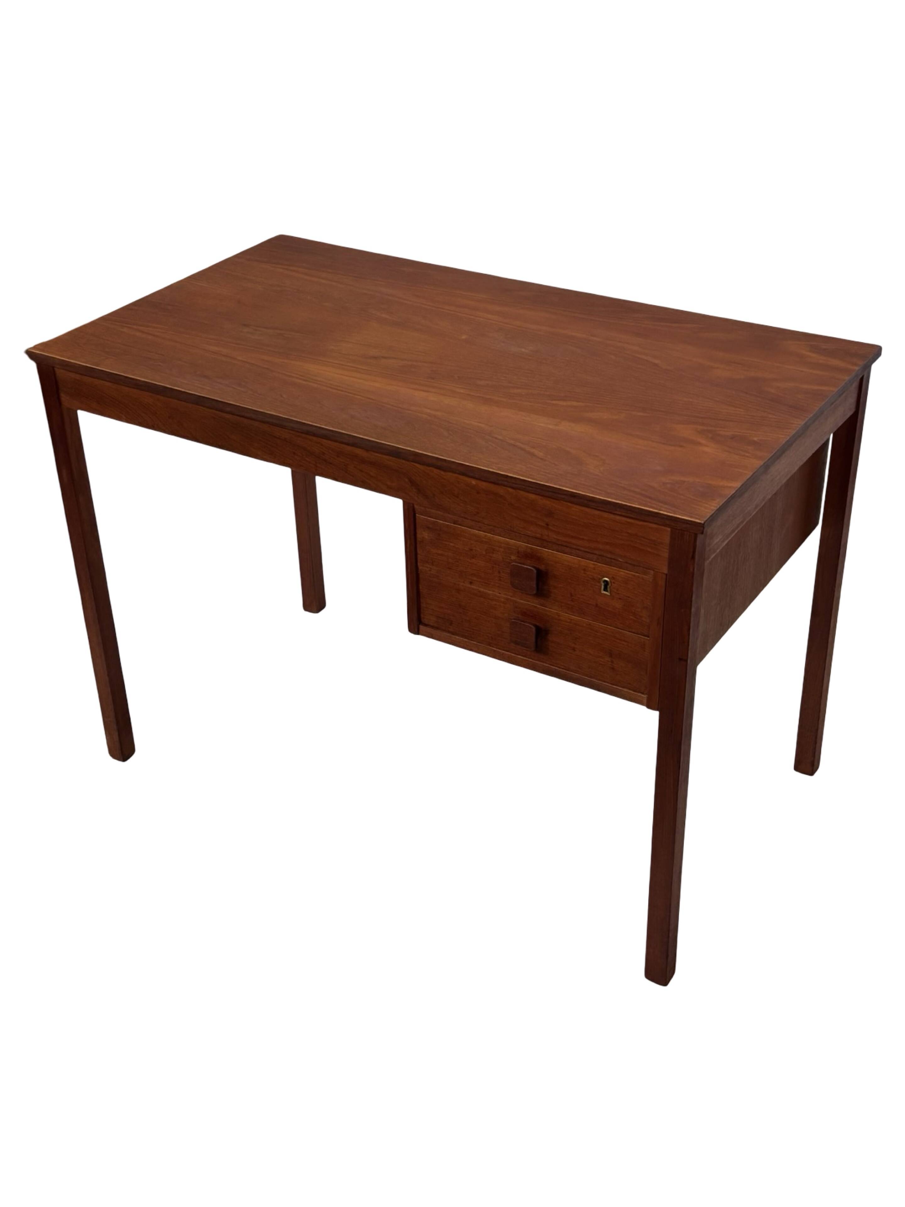 Vintage Danish teak compact Domino Mobler desk, 1960s