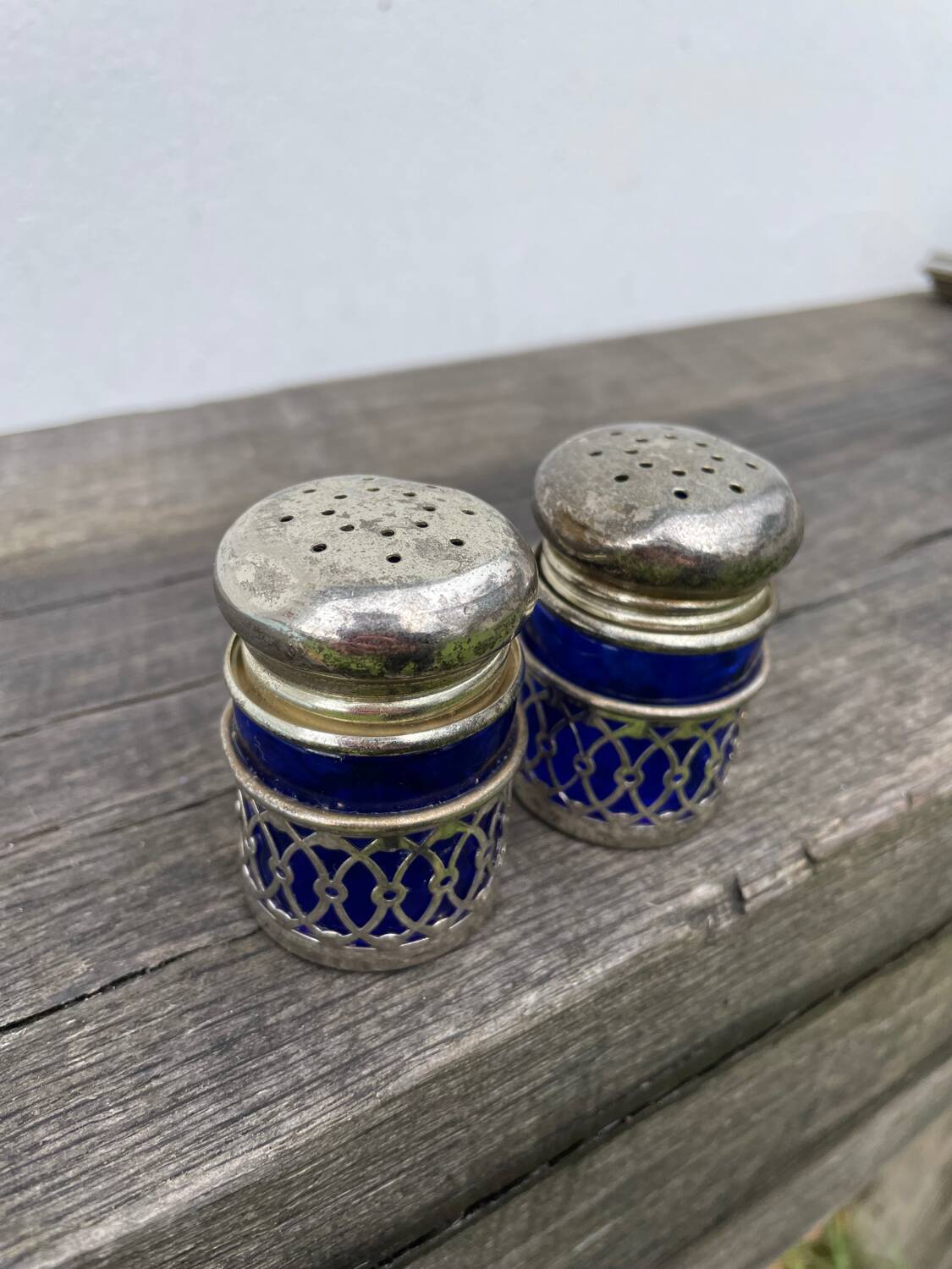 Silver-plated salt and pepper shaker, 1950s