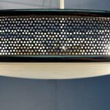 Metal ceiling pendant lamp, made of glass and metal, German mid-century modern style, 1960s.