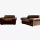 Paire de fauteuils Erasmo vintage, cuir marron, Scarpa pour BB Italia.