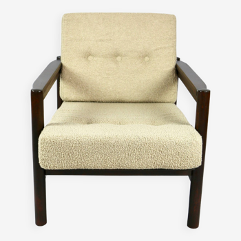 Fauteuil lounge vintage Boucle en beige, 1970