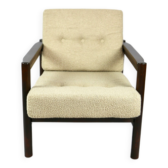 Fauteuil lounge vintage Boucle en beige, 1970