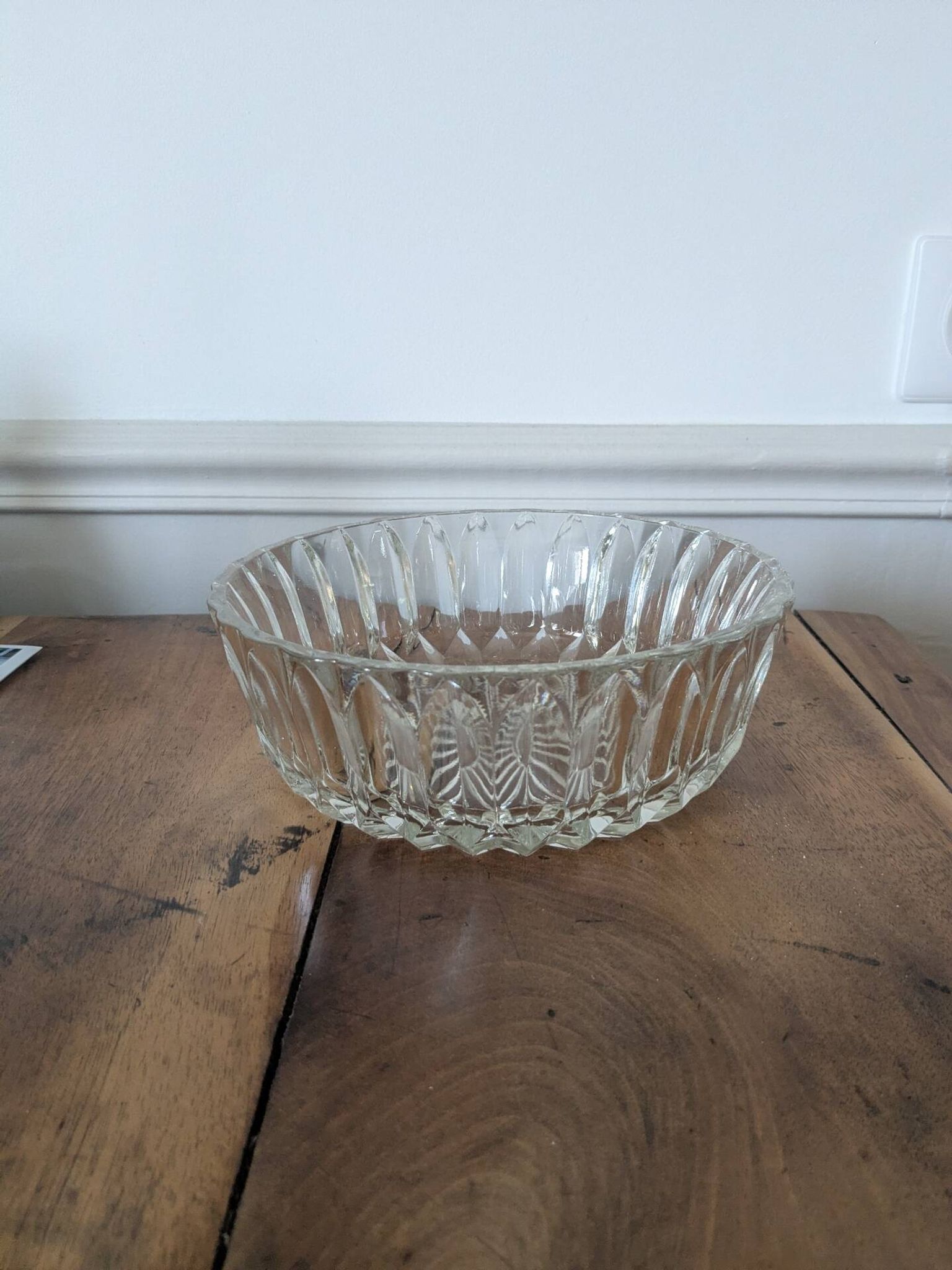 Cut glass salad bowl