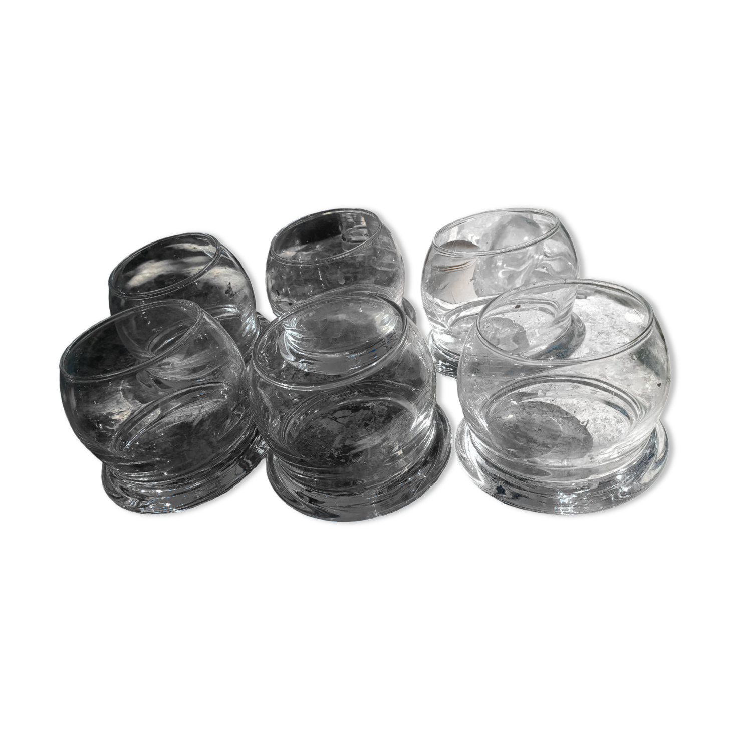 Lot de 6 verres pied bombé