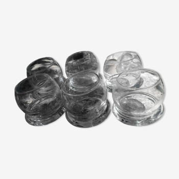 Set of 6 curved foot glasses