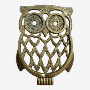 Dessous de plat " hibou " en laiton années 70