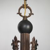 Vintage pendant light, empire brass pendant light, arrow pendant light