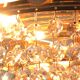 Hollywood Regency style brass and crystal chandelier by Palwa