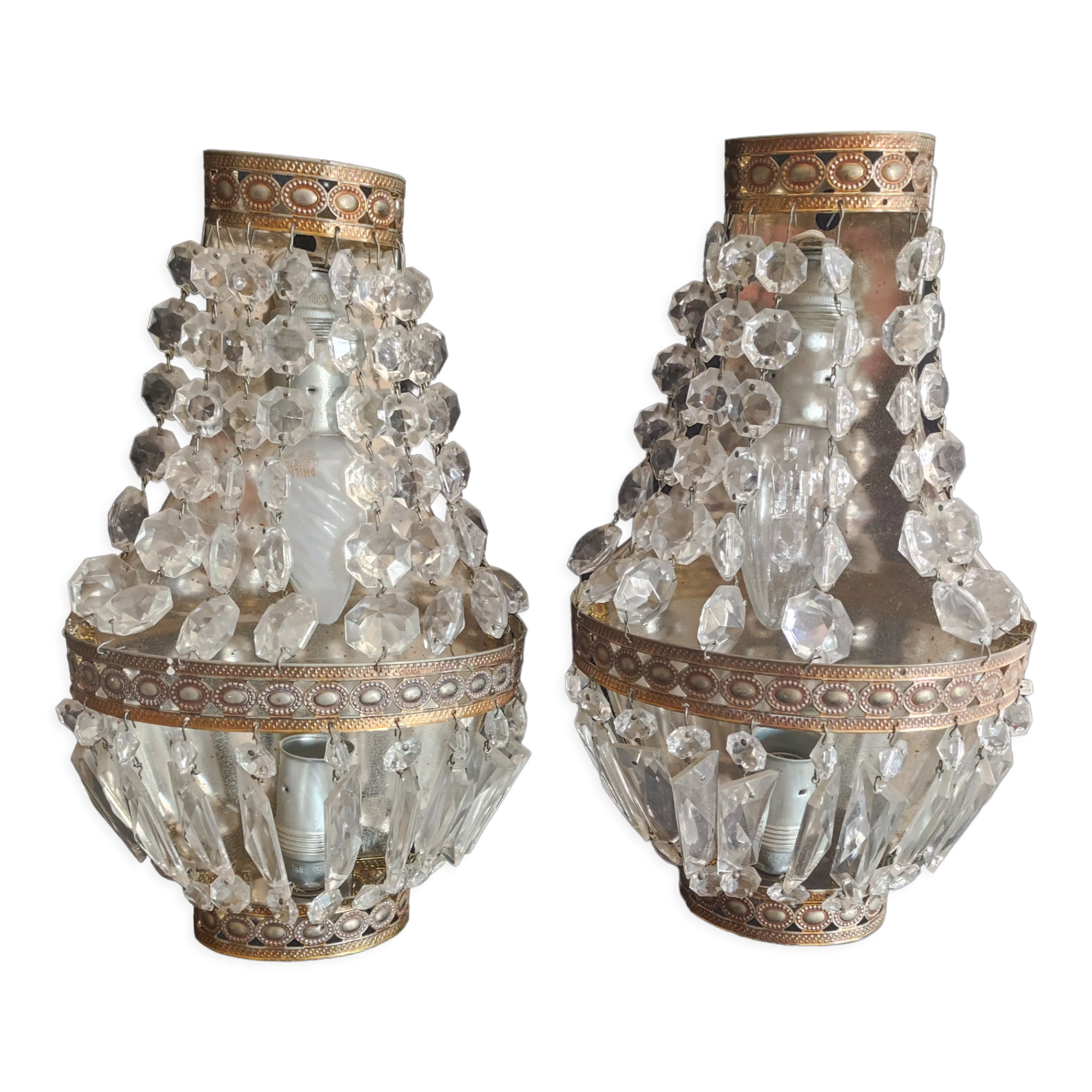 Pair of hot air balloon sconces with tassels