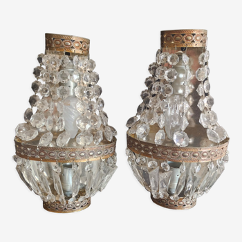 Pair of hot air balloon sconces with tassels