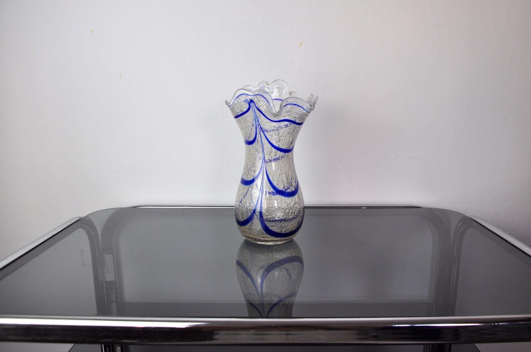 Blue seguso vase in murano glass, Italy, 1960