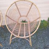 Pair of rattan armchairs