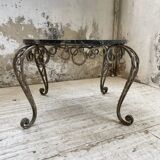 René Drouet coffee table in metal and black marble