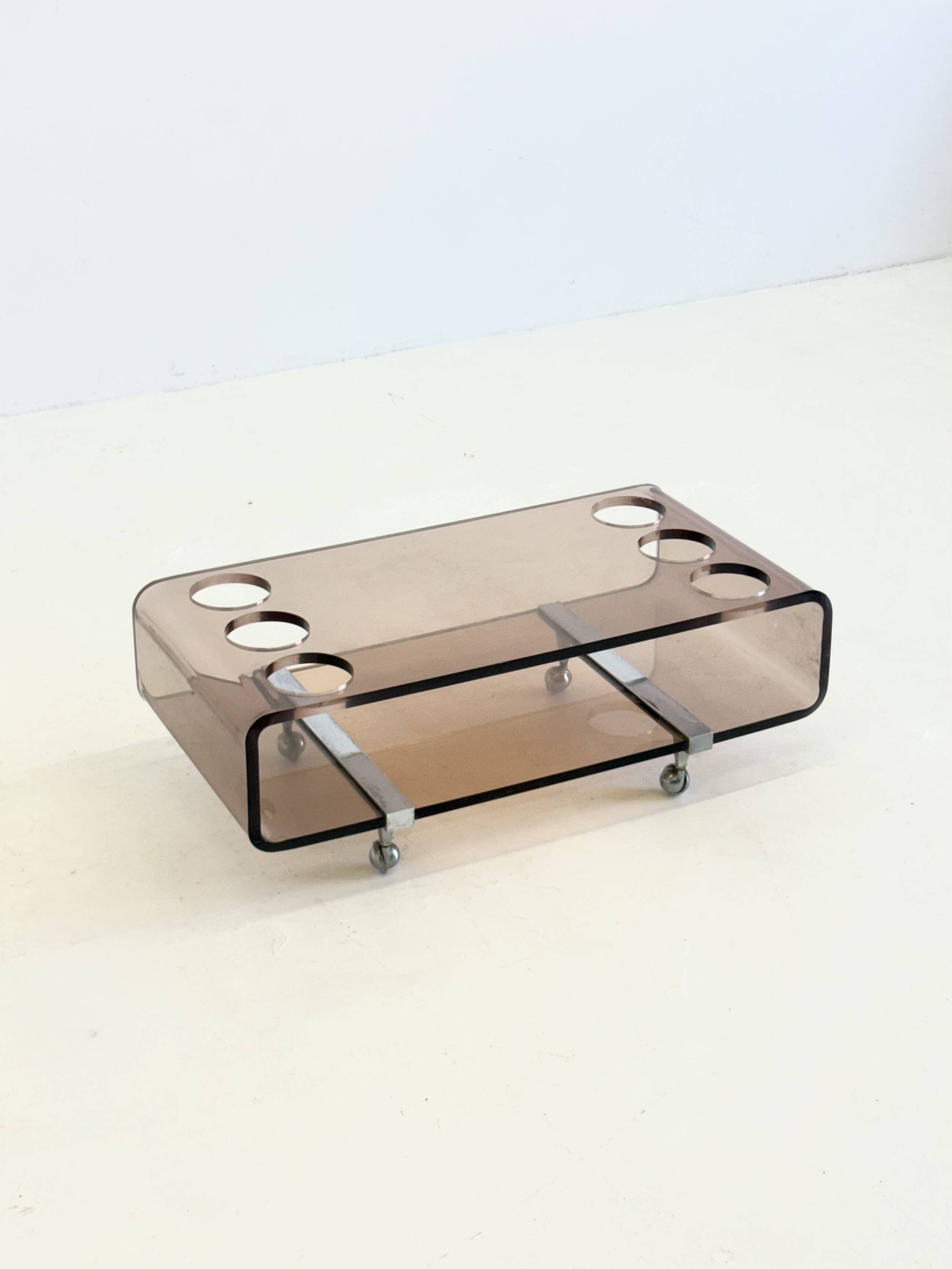 Lucite Bar Cart by Michel Dumas for Roche Bobois