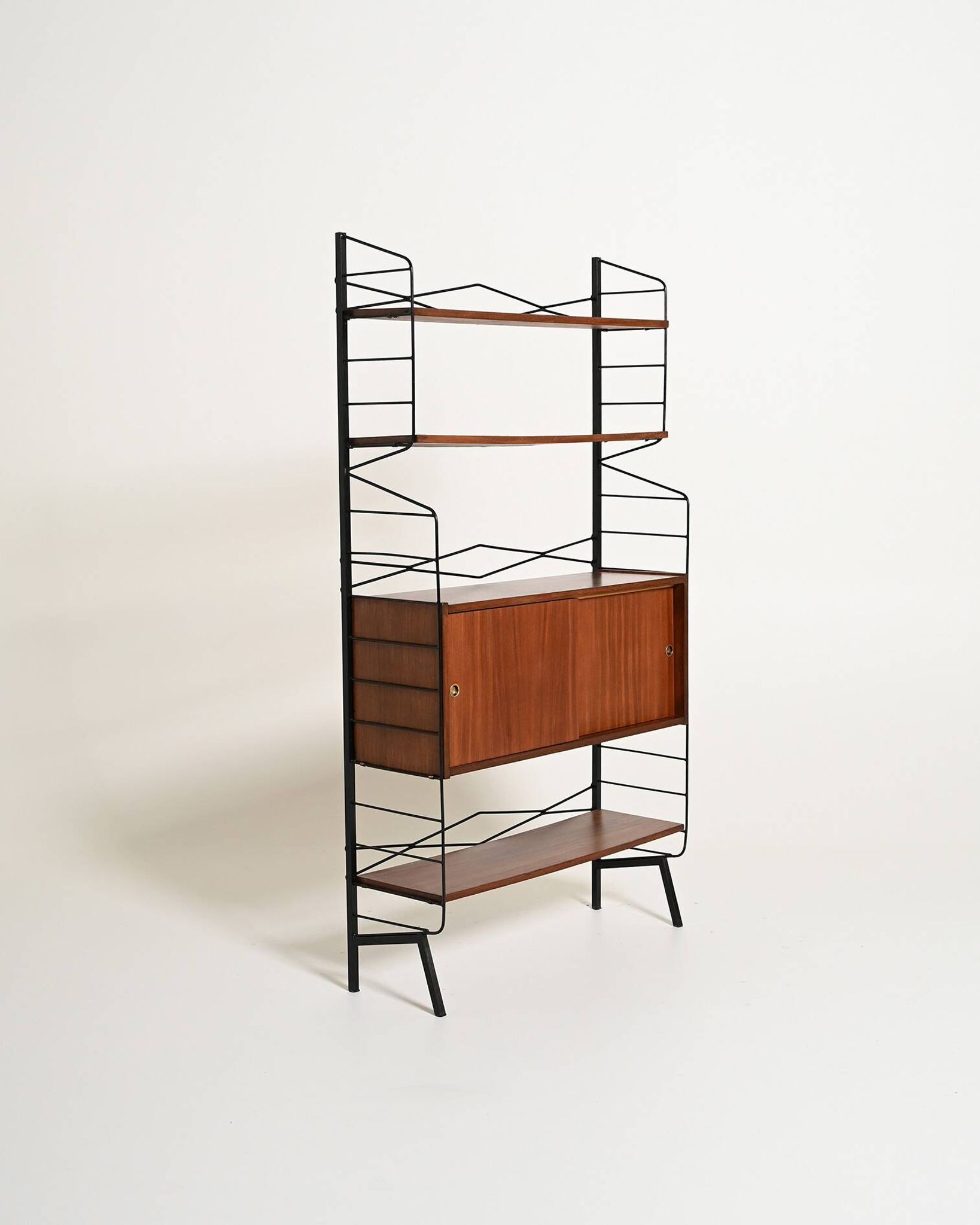 Teak bookcase with drawer cabinet, 1950s-1960s