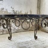 René Drouet coffee table in metal and black marble