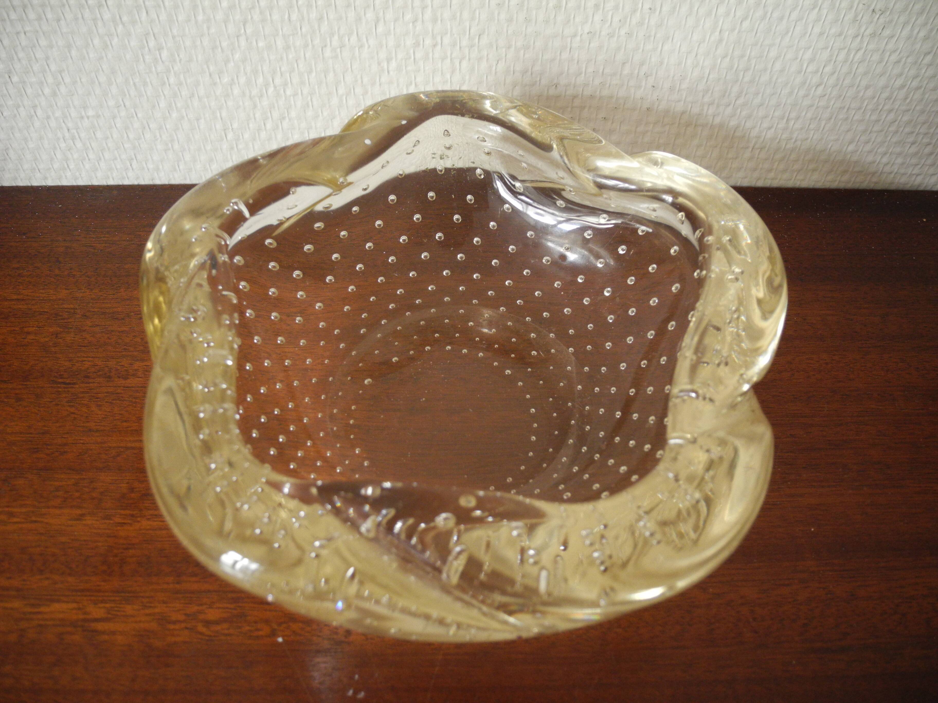 Antique crystal pocket daum france vintage deco french crystal cup pin tray