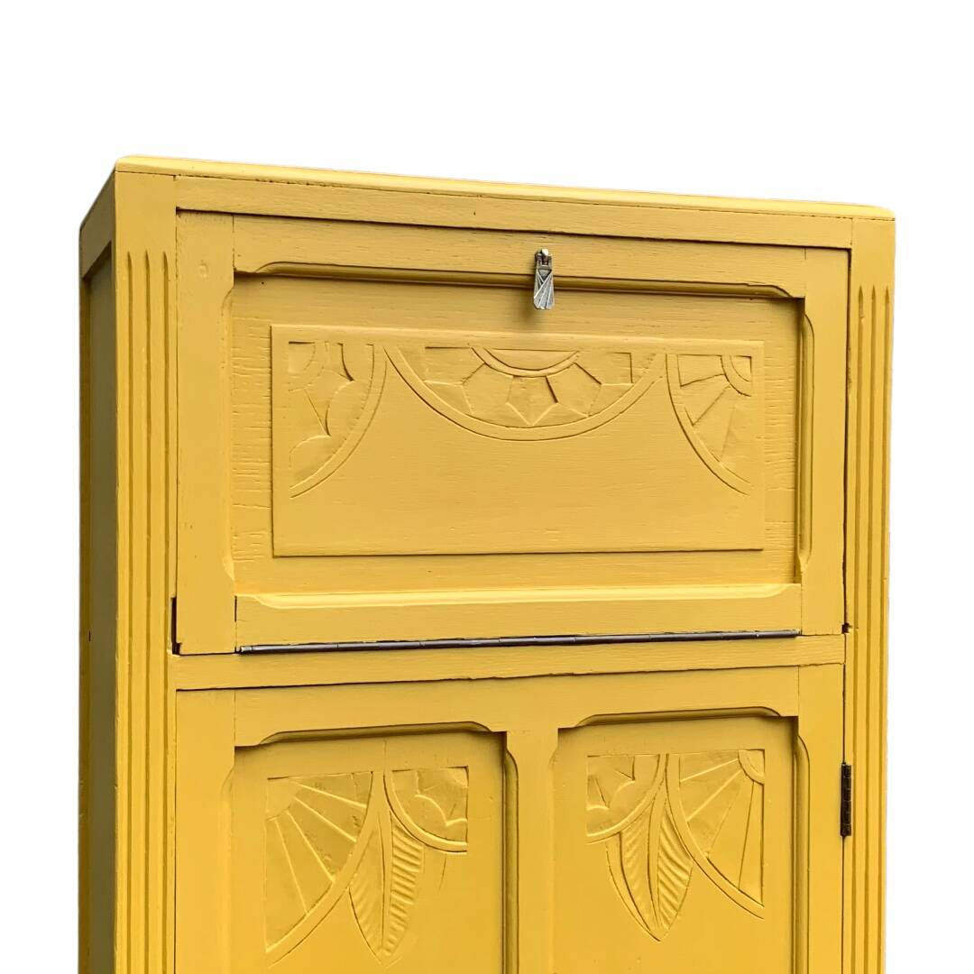 Parisian art deco buffet in yellow ochre