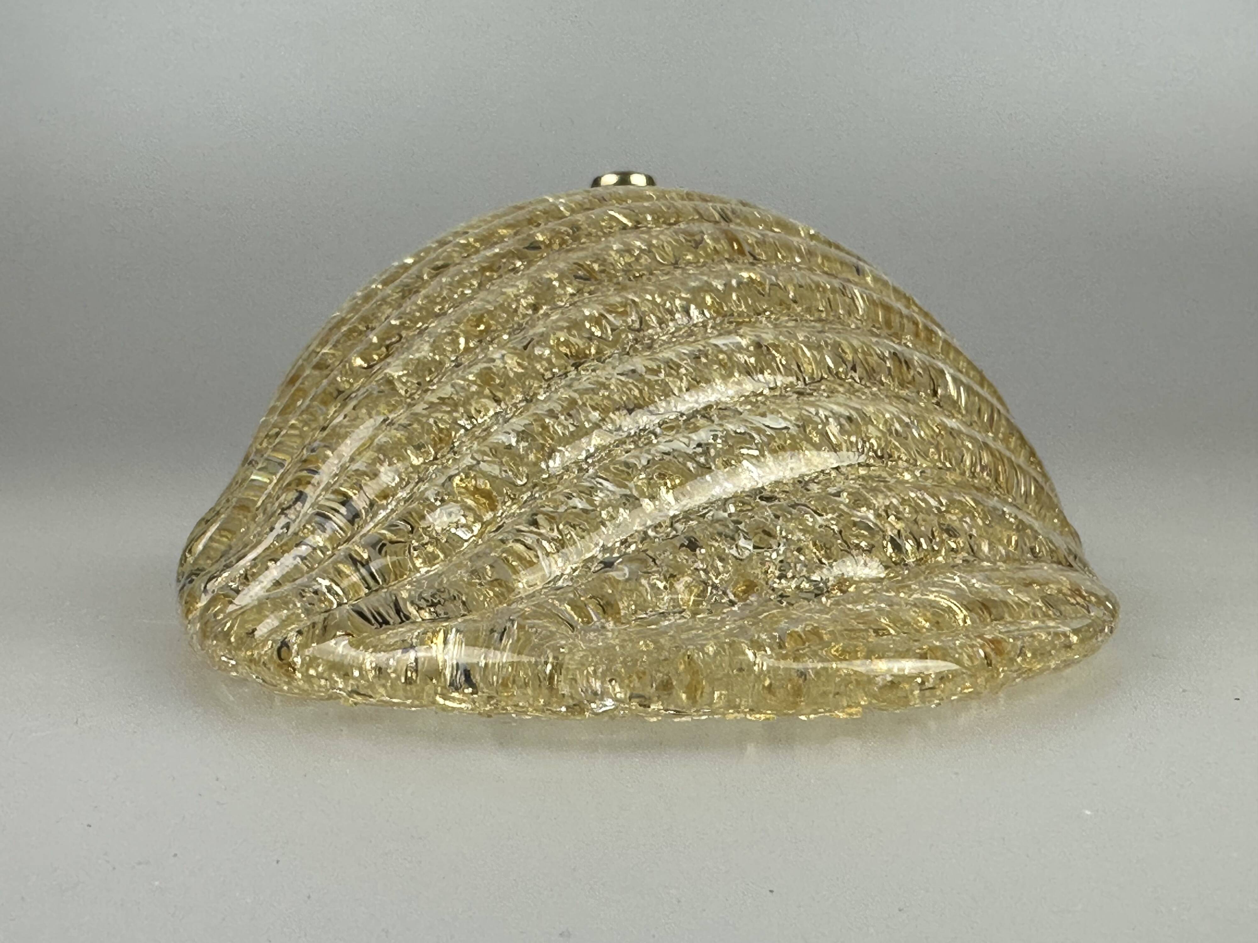 1960s/70s Lamp/Wall Light, Glass, Brass, Leaf, Space Age Design