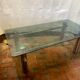 Table basse métal et verre années 70