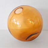 Mouth-Blown Amber Glass Glass - Multiple Orientations - 1990s, Italy
