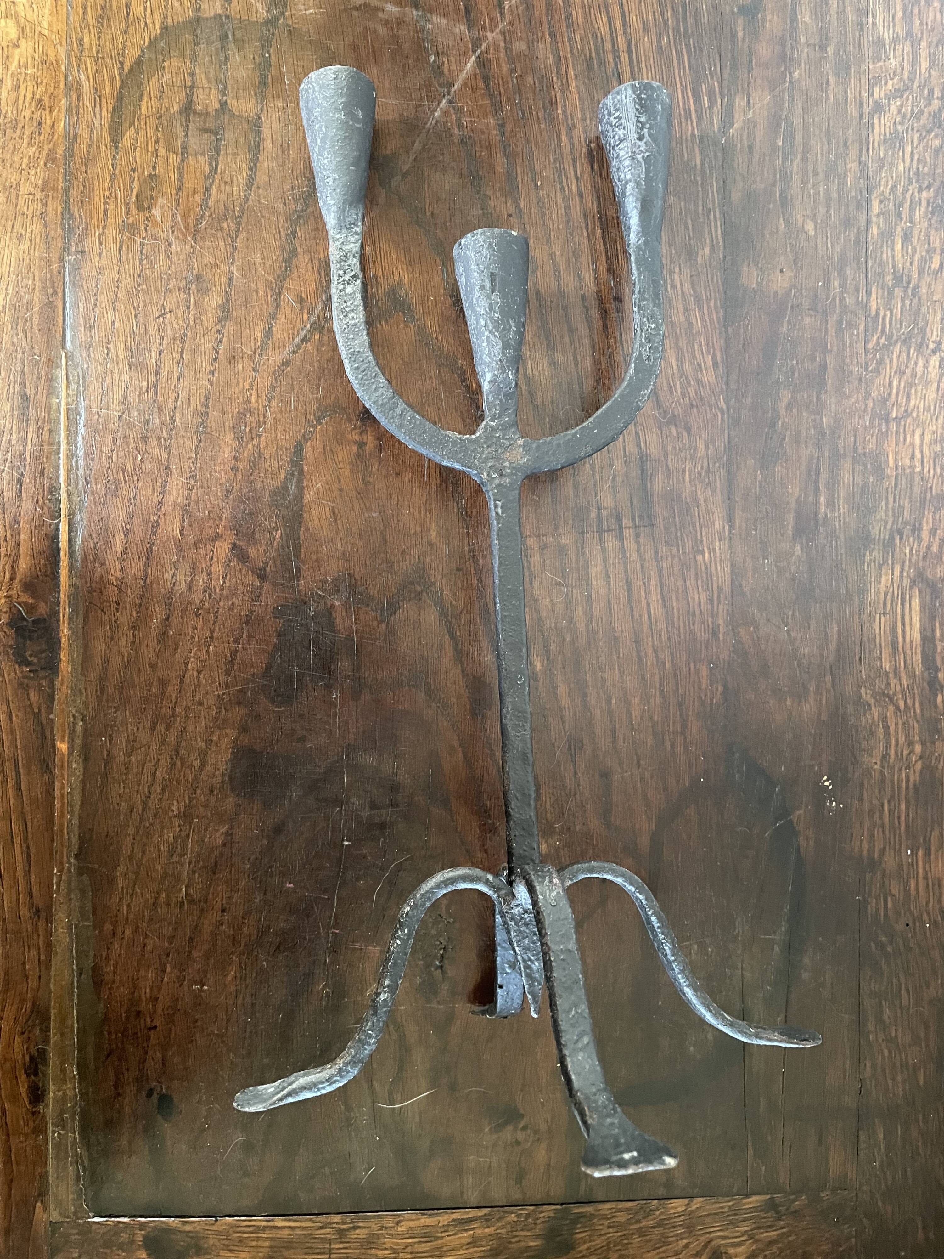 Wrought iron candlesticks