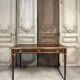 Louis XVI style flat desk in mahogany from around 1950.