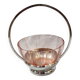 Red fruit bowl, silver