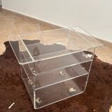 Table roulante design vintage en plexiglas – David Lange, Les Invisibles du