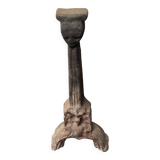 Pair of andirons from the high period with Gothic female heads.