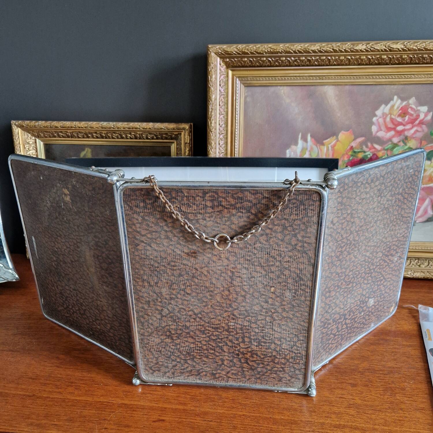 Miroir triptyque de barbier