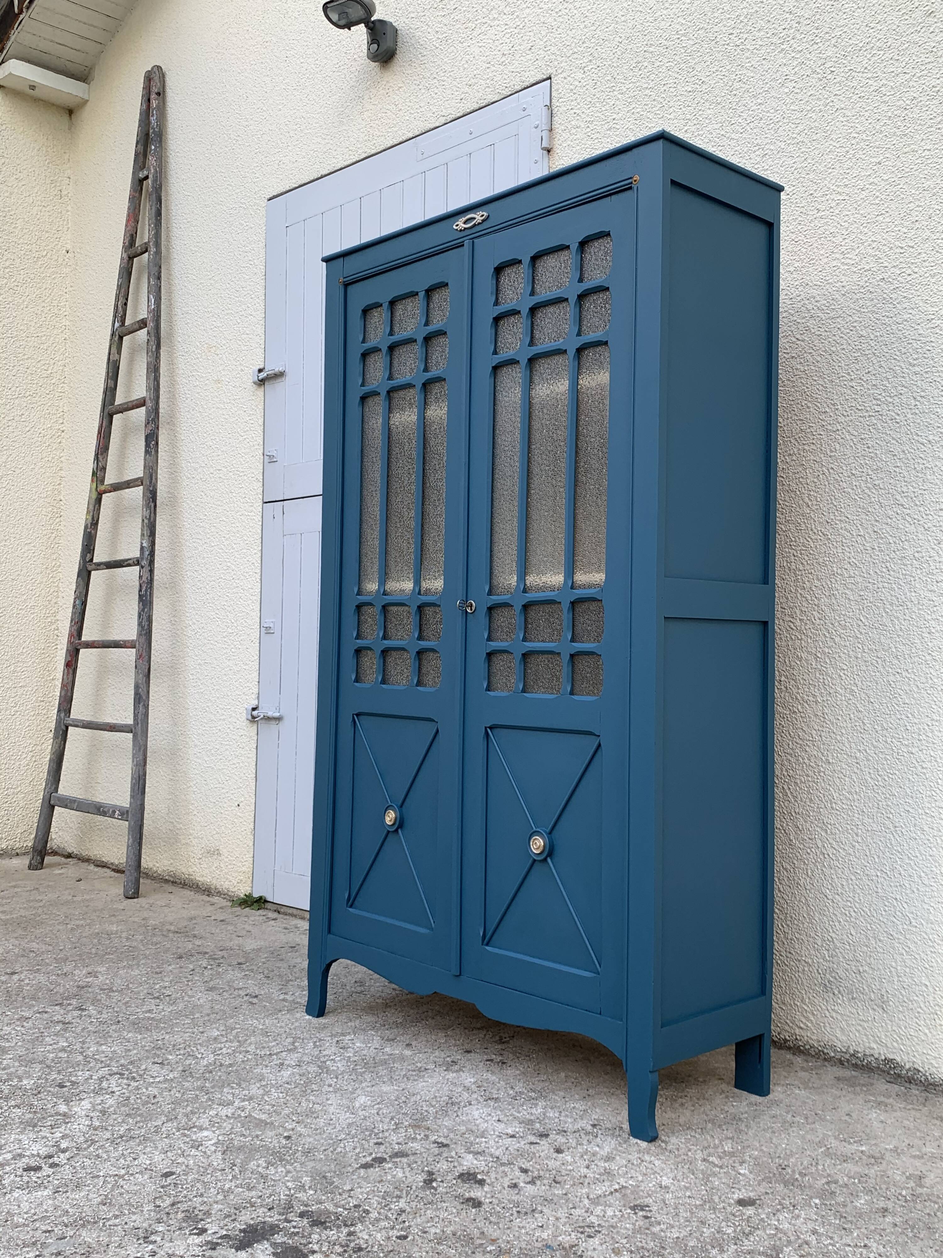 Glass-glazed Parisian wardrobe 1950