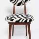 Heart-shaped chair with black and white zebra pattern, Poland, 1960s