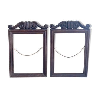 Pair of frames XXL Art Deco pediment brutalist cubist 1940