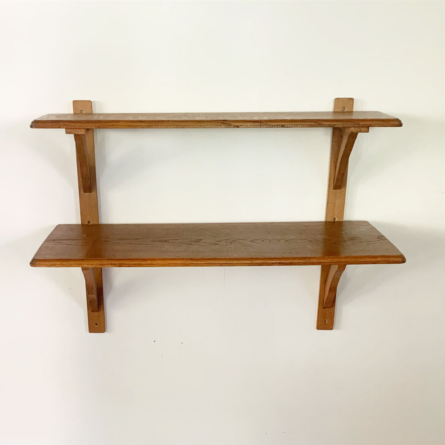 Double vintage wooden shelf