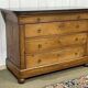 Commode Restauration XIXème en merisier et dessus marbre noir