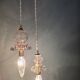 Suspension double en verre inspiration Murano