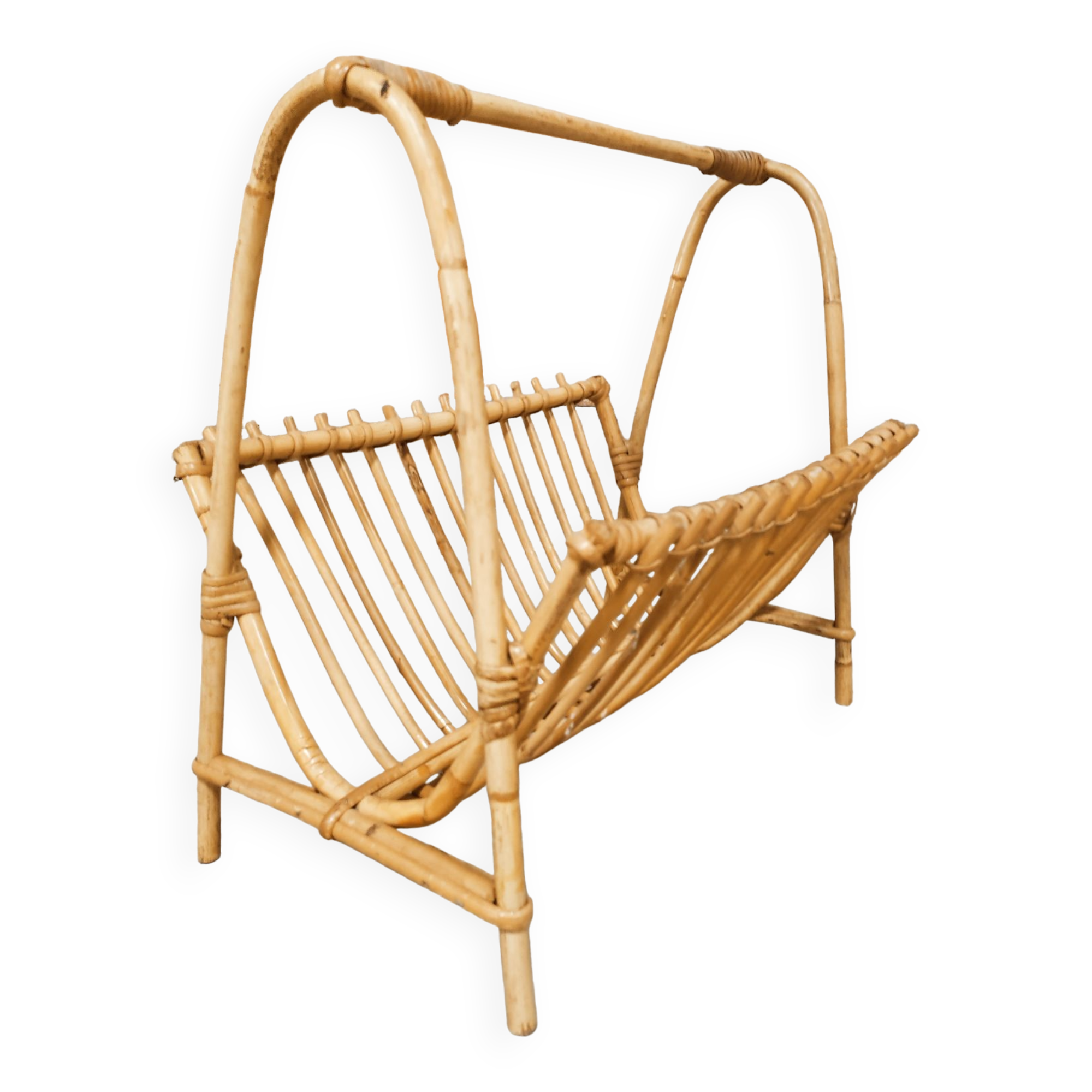 Porte revue années 60 en rotin