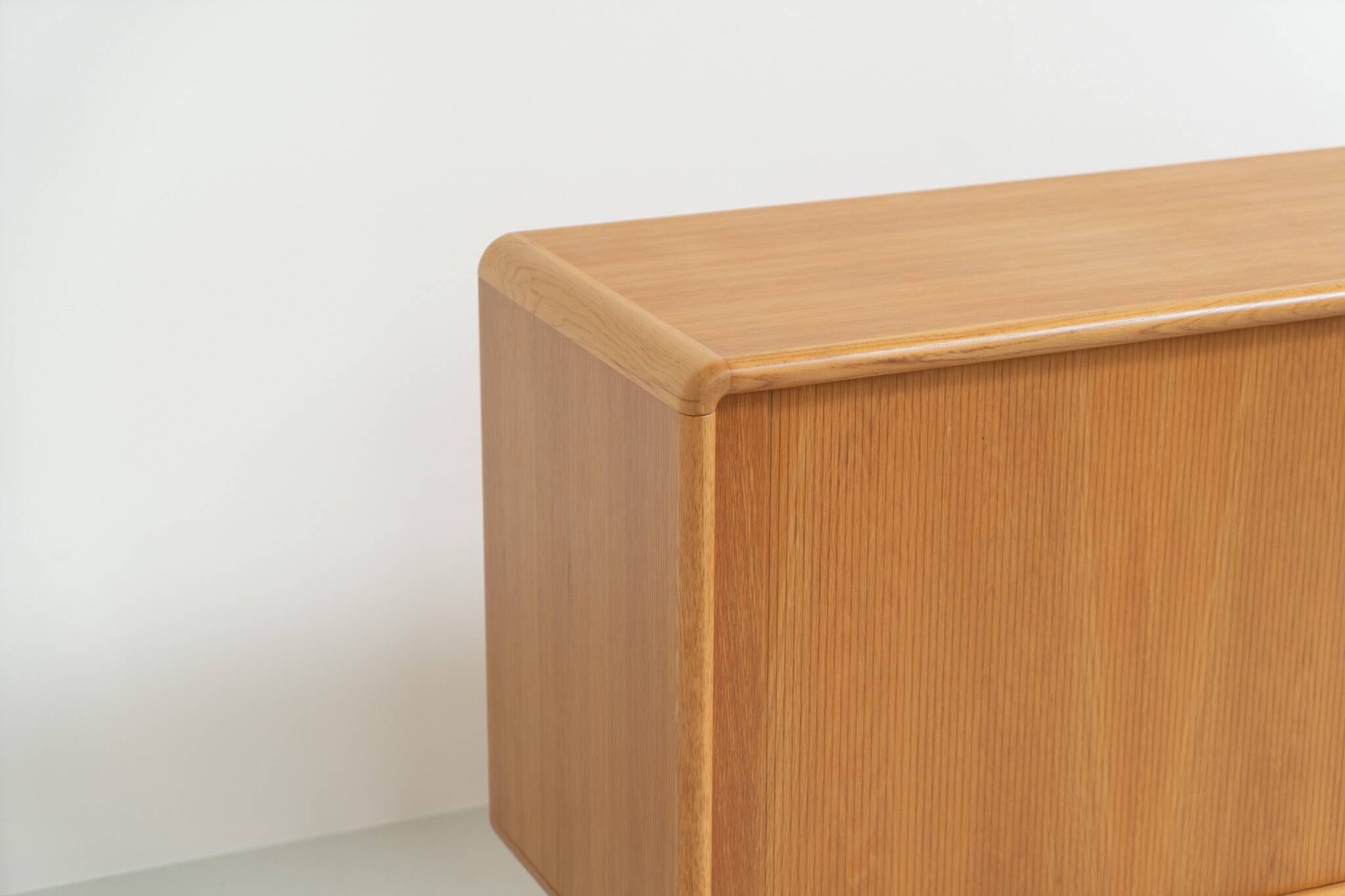 Oak sideboard with tambour doors by Kibaek Møbelfabrik