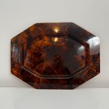 Vintage tortoiseshell hexagonal tortoiseshell serving tray