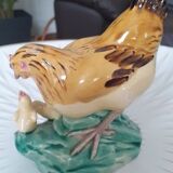 Statuette hen and chicks manufacture Shiwan 50s
