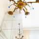 Élégant lustre vintage en bronze avec pampilles Murano bleu saphir – 5