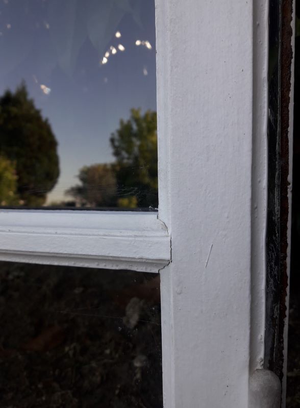 Oak window H96,8xL80,5cm old small tiles