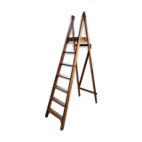 Ancien escabeau d’atelier bois Slingsby - 7 marches - anglais